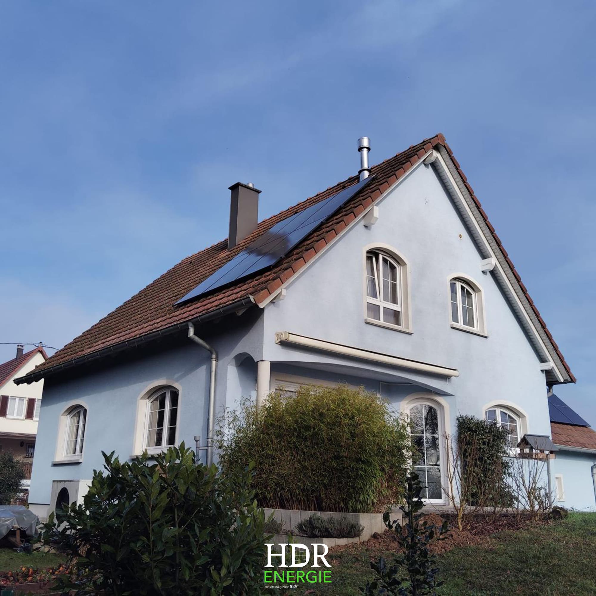 HDR ENERGIE- Nos réalisations - Installation photovoltaïque – sur toiture – 6 kWc + batterie de stockage Huawei – LUNA2000-7-S1 + Borne de recharge IRVE
